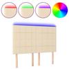 VidaXL Tête de Lit à LED Meuble de Chambre à Coucher Accessoire de Lit Double Tête de Cadre de Lit Intérieur Crème 3122427