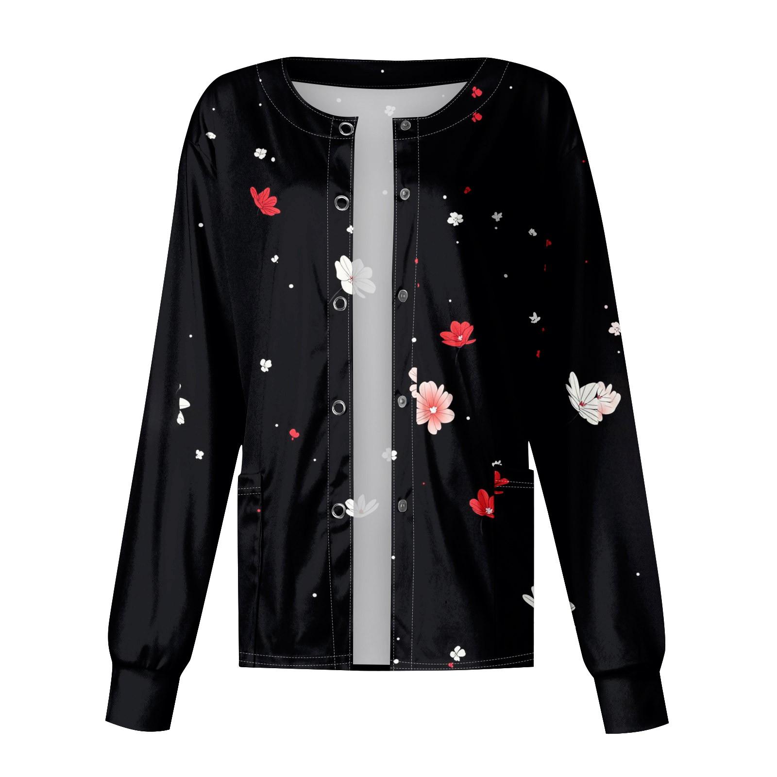 

Женская повседневная мода с длинным рукавом и воротником-стойкой, однобортный пиджак с растительным принтом, верхняя часть XXXL