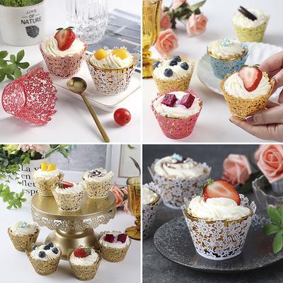 50pcs/set Bake Cake Paper Cups Safe And Reliable Easy Assembly Exquisite Muffin Cupcake Baking Cup Golden Yellow