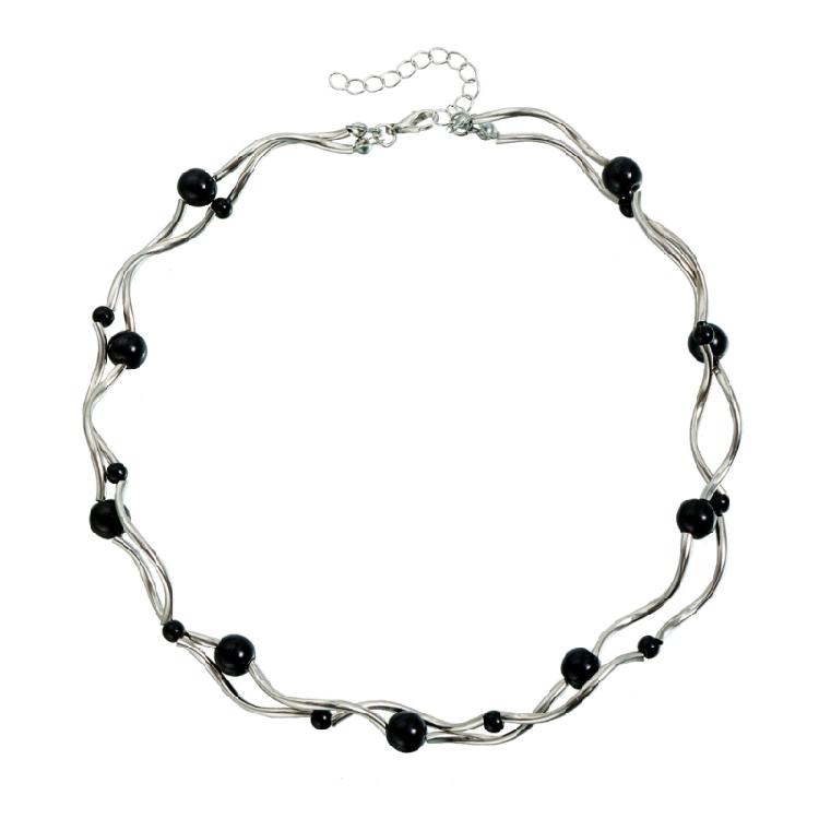 

Trendy Double Layer Helical Copper Tube Bead Necklace Innovative Design for Stylish Appearance and Gift Presentation