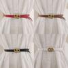 Leather Waist Belt For Women With Alloy Snap Closure Perfect For Dresses And Blouses