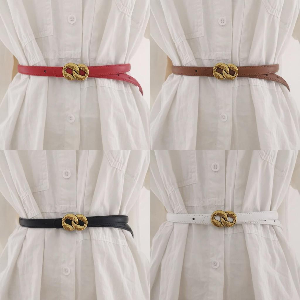 Genuine Leather Womens Waist Belt For Dresses And Coats With Silver Alloy Buckle For Casual And Office Wear
