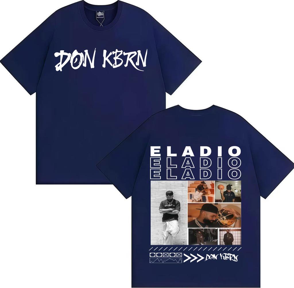 Rapper Eladio Carrion 2025 Album Trendy Stampa Double Sided Maglietta Girocollo Uomo Hip Hop Maglietta Larga Oversize Y2K Tee Streetwear
