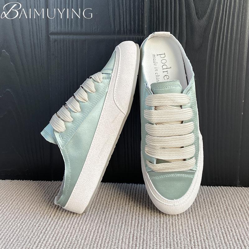 Women Flats Mules Shoes Casual Sport Sandals Summer Slippers New 2025 Trend Slingback Sneakers Woman Walking Lace Up Flip Flops