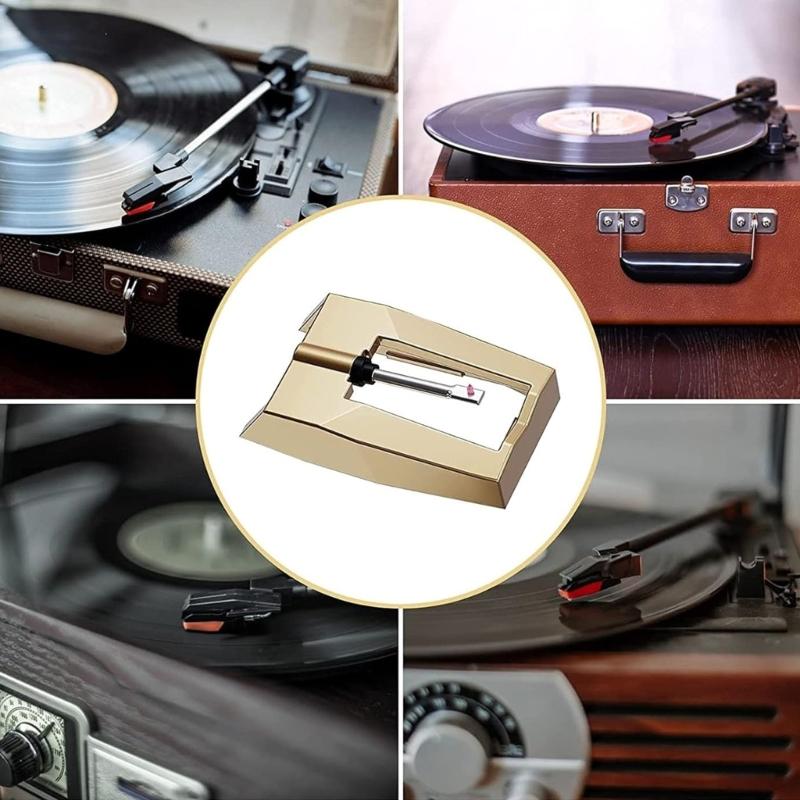 Diamond Tip Record Player Needle Cleaning Brush Phonograph Part Needle Replacement Plastic Texture for Record Players