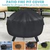 600D Heavy Fire Pit Cover Rainproof Home Round Barbecue Rack Covers Gas Charcoal Brazier Grill Furniture Universal UV Protector
