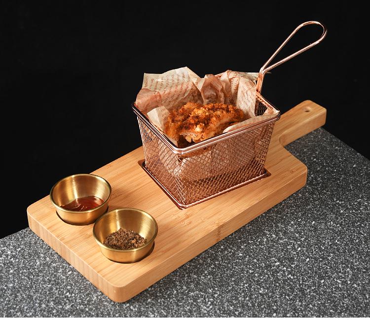 Stainless Steel Blue Fried Snack & Dipping Sauce Dish Set - Artistic Concept for Restaurants and Clubs