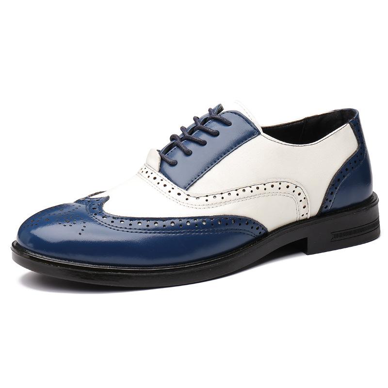Fashion Luxury Men Brogue Shoes High Quality Lace-Up Dress Shoes for Men All Match Oxford Shoe Fashion Point Toe Men Party Wedding Shoes