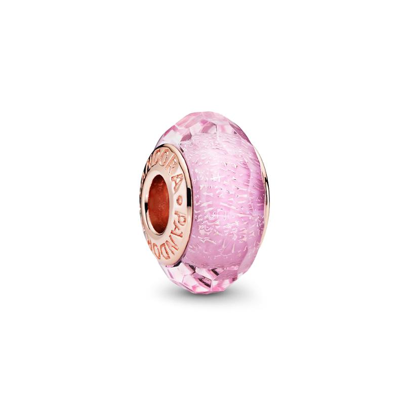 Pandora Pink pecked Murano glass charm glass pendant for women 781650