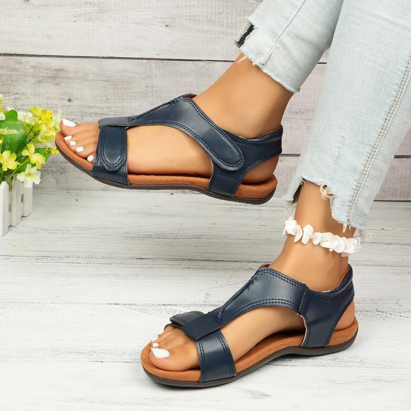 Women's New Plus Size Roman Sandals Women's Flat Velcro Casual Beach Sandals