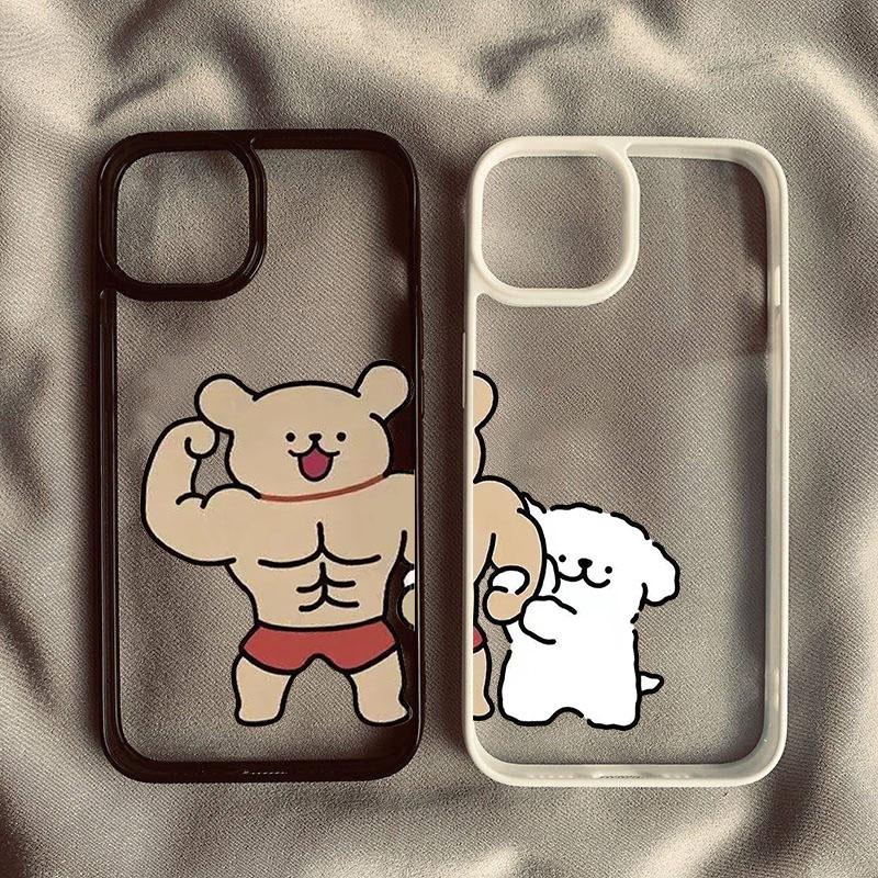 Funny Cartoon Puppy Couple Phone Case for IPhone 16 11 12 13 14 15 Pro Max XR X XS Mini 8 7 Plus SE 20 Fashion Shockproof Funda