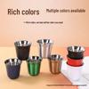 304 Stainless Steel Double-Layer Insulated Portable Beer & Coffee Cup – Anti-Scald, Solid Color, Mini Size for Outdoor Use