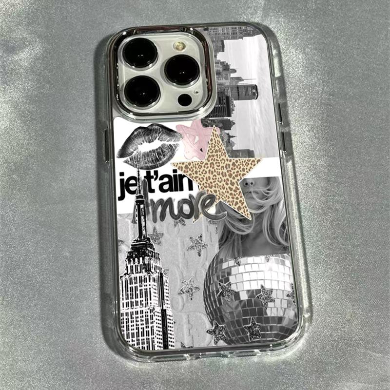 Trendige Leopardendruck-Stern-Patchwork-Handyhülle für iPhone 17 Hüllen iPhone Air 16 15 14 13 12 11Pro Max 16E XS XR X 7 8Plus Abdeckung iPhone 16 Plus white
