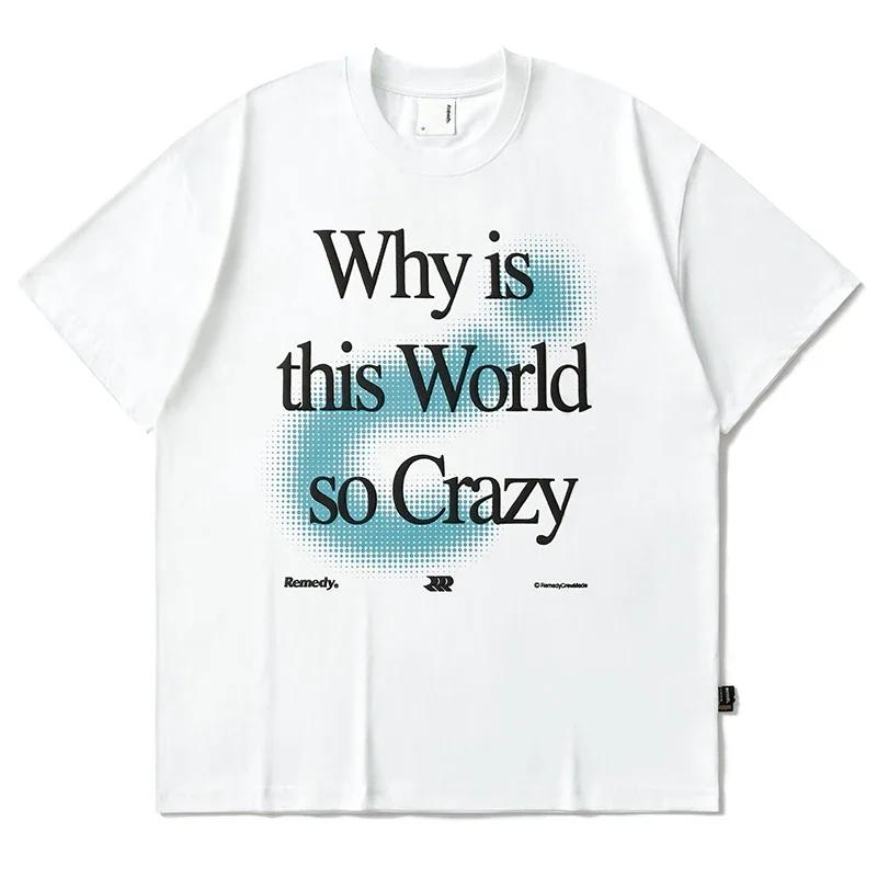 WoCotton Loose Fitting T-Shirt Short Sleeve White Shirt Luxury Brand Streetwear Summer Oversized T Shirt Graphic