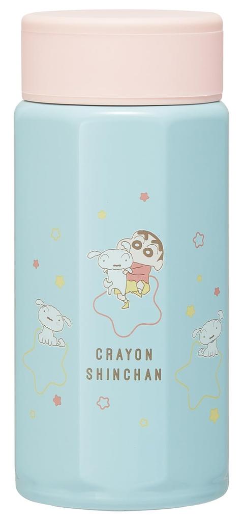 Skater Octagonal Stainless Steel Crayon Pastel Star Mug, 350ml, Insulated, Shin-chan Design, STO4-A