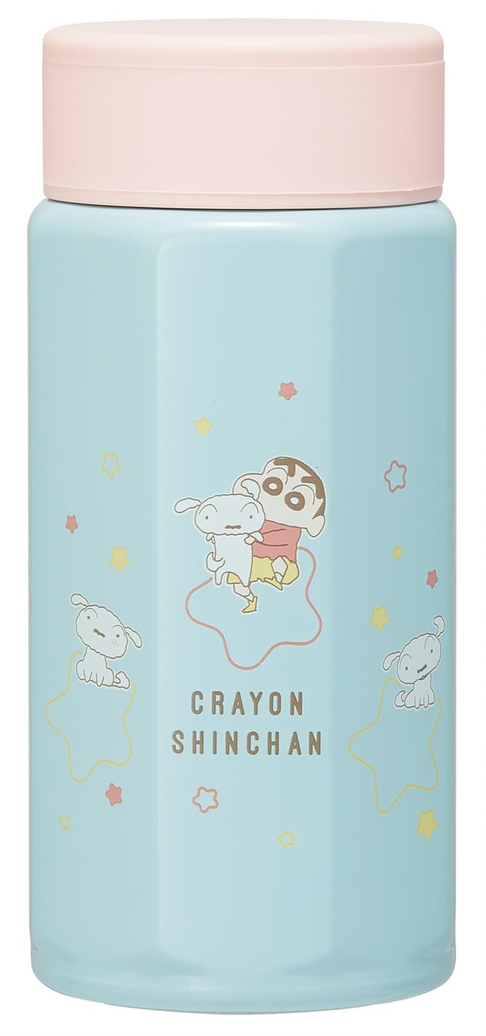 Skater Octagonal Stainless Steel Crayon Pastel Star Mug, 350ml, Insulated, Shin-chan Design, STO4-A