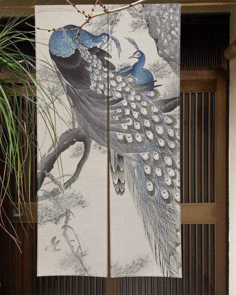 Japanischer Stil Türvorhang Panel Traditionelles Chinesisches Drachen Eule Tiger Gemälde Tür Tapisserie Raumteiler Vorhänge Für Küche