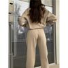Autumn Winter European And American Half Zipper Stand Up Hoodie Set Solid Color Loose Casual Two Piece Set