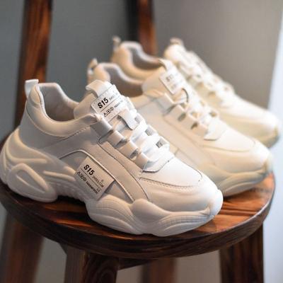 Tênis de Papai Feminino Ins Trendy Primavera Nova Moda Alta Qualidade Estilo Harajuku Esportivo Casual Respirável Sapatos Brancos