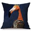 Europe Art Posters Style Decorative Cushion Cover Deer Giraffe Owl Ostrich Funky Animal Vintage Portrait Sofa Throw Pillow Case