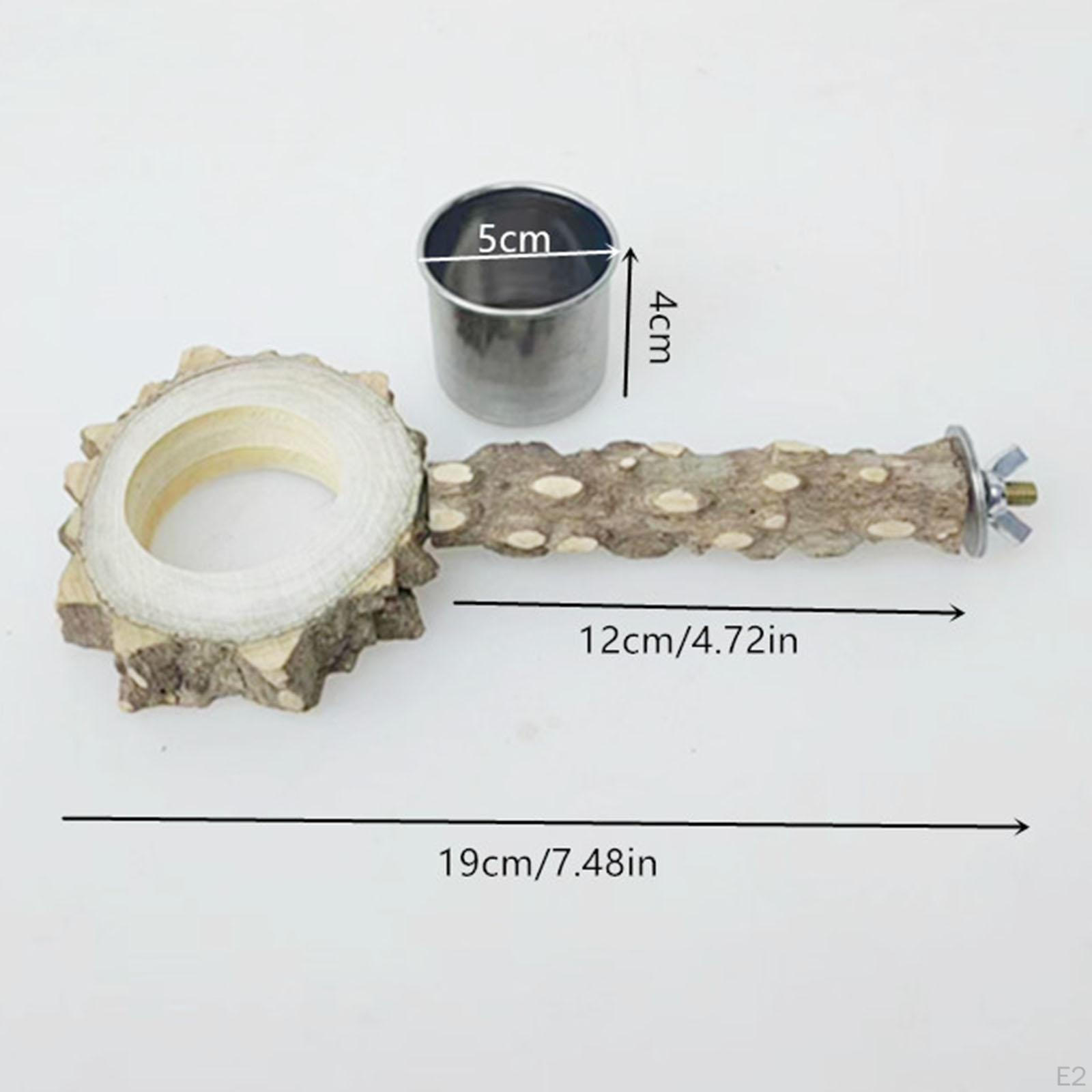 Птичий окунь с чашкой для кормления из нержавеющей стали — фото 3