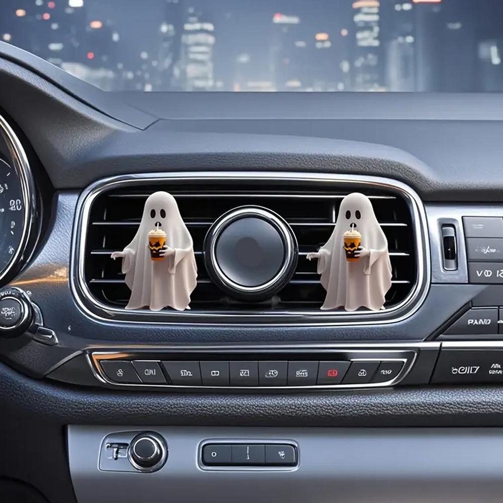3PCS Halloween Car Cute Ghost Cartoon Figure Air Outlet Clip Car Decoration Accessories Car Accessories Funny  Decoration Gift