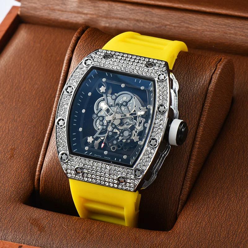 Precision Quartz Watch Barrel Watch New Arrival Hollow Personality Tiger Head Watch Diamond Trendy Best-Selling Men and Women Neutral