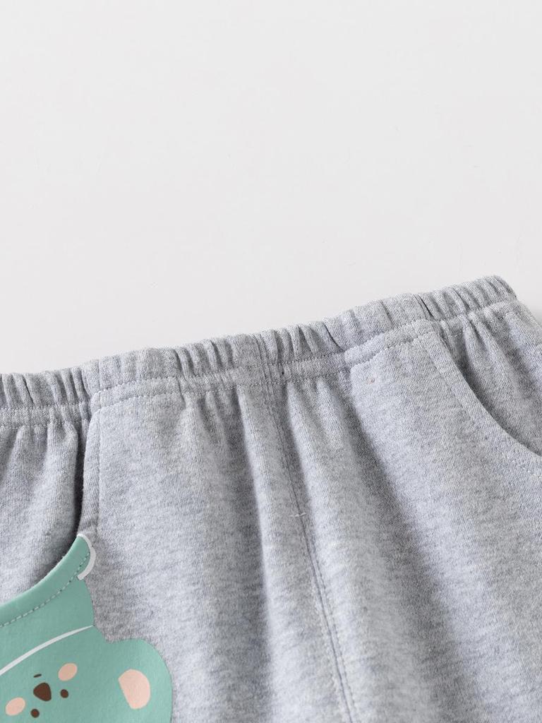 Toddler Grey Casual Leggings Long Pants for Spring & Autumn - Stylish Boys' Pants (0-6 Years)