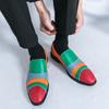 Large Size Men's Shoes Four Seasons New Casual Leather Shoes Fashion Men's British Style Color Matching Wedding Groom Wedding Shoes