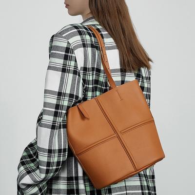 Modische Handtasche Große Kapazität Strukturierte Umhängetasche Rindsleder Leichter Luxus Tragetasche Damen Tasche