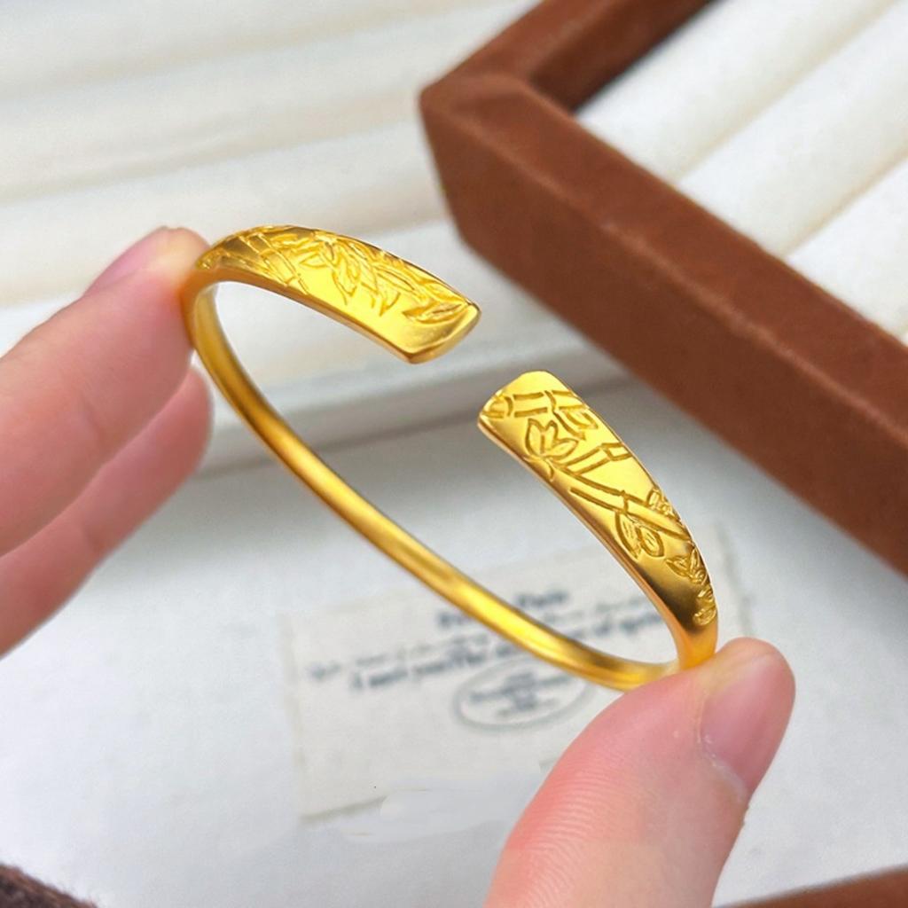 Open Horseshoe Bamboo Leaf Bracelet Women's Wealth Bracelet High-end Bracelet Accessories