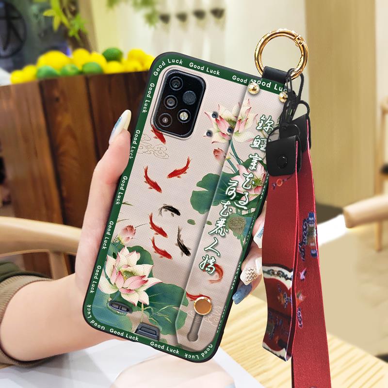Dirt-resistant For Mom Phone Case For UMIDIGI Bison GT2/GT2 Pro Silicone Lanyard Chinese style Wrist Strap Kickstand