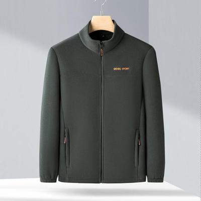 Herrhöst/Vinter Jacka med Ståkrage, Dubbelsidig Fleece - Casual och Förtjockad för Medelålders och Unga Mode