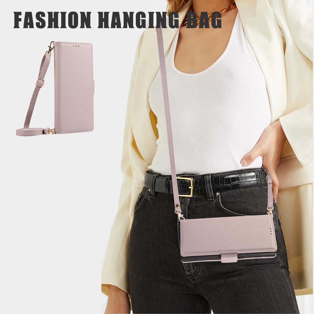 For Google Pixel 7a Leather Case with Card Holder, Straps, Shockproof Wallet Phone Cover