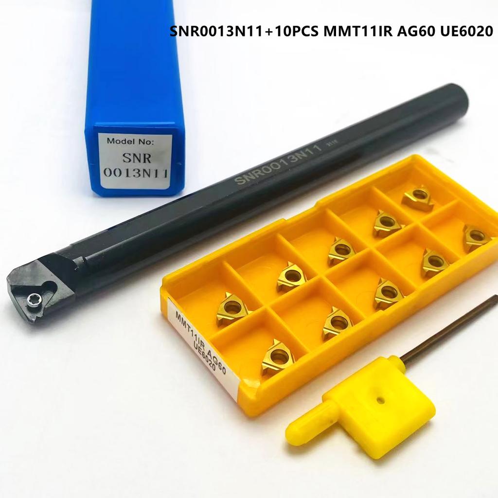 SNR0012M11 SNR0008K11 SNR0010K11 SNR0013N11 SNR0016Q11 Internal Thread Turning Tool holder.10PCS MMT11IR AG60 Carbide Insert SNR