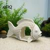 Aquarium Safe Cave 3D Printed Hollow Fish Shape Hideout Decor Breeding Tank Shelter Cave Betta Shrimp Ornament Decor for Landscape Snails