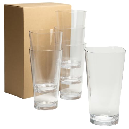 

Plakira Breakproof Beer Glasses, Set of 6, 660ml, Dishwasher Safe, Made in Japan, Perfect for Outdoor Activities, Kids, and Home Parties. Cute and Sty