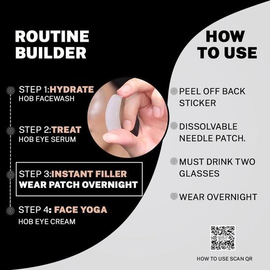 HOUSE OF BEAUTY Instant Filler - Dissolvable Patches 0.25mm for Skin, Face Glow, Dark Circles, Fine Lines, Under Eye (2 Pairs)