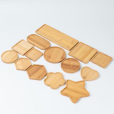 Universal Bamboo Coaster Tray: Heat-Resistant, Non-Slip, Irregular Shape for Succulents, Snacks, and Tea Cups
