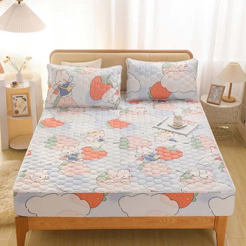 Waterproof Cartoon Elastic Fitted Sheet 160x200,Mattress Protector Cover,Mother Baby Grade,Pure Cotton Laminated Cotton Process