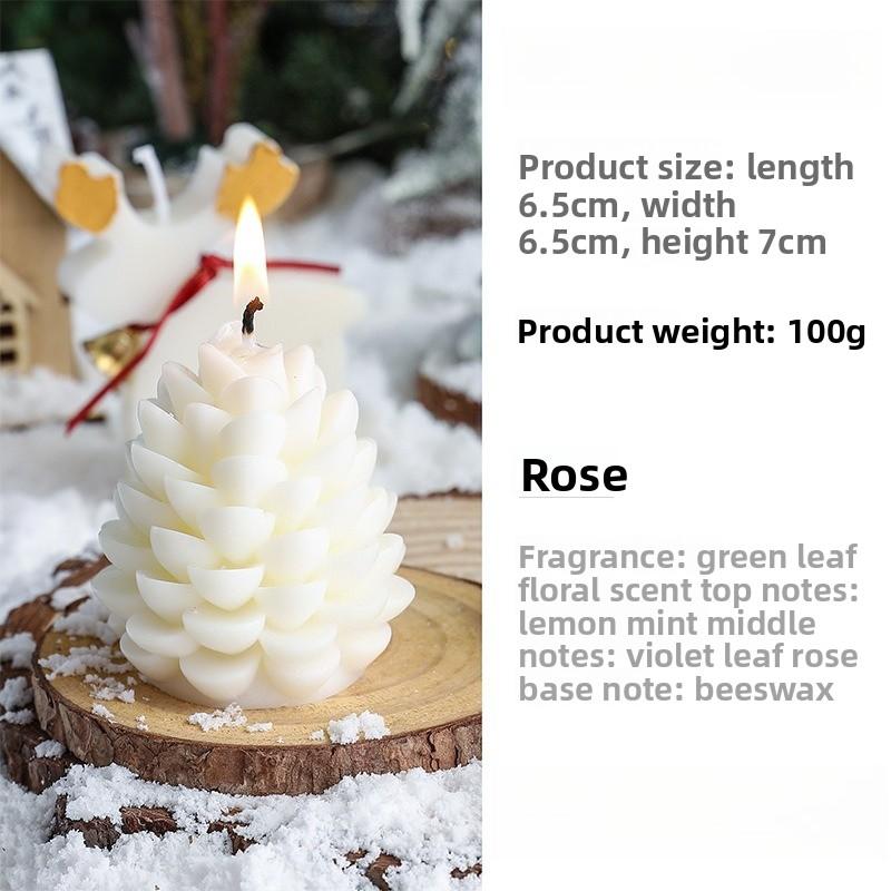 

1PC Christmas Pine Cone Fragrance Candle Handmade Creative Soybean Wax Pine Cone Ornament Pendant Ins Wind Decoration белый
