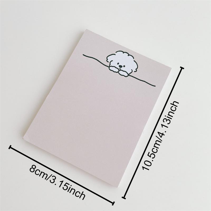 

Adorable Cartoon Puppy Sticky Note, Dual Color, Non-Adhesive Memo Pad, Korean Style Instagram Inspired, Cute Furry Dog Design, Office Supplies