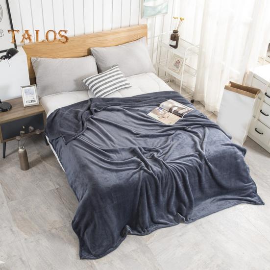 Flannel Blanket Thickened Double-sided Fluff Plush Solid Color Office Nap Dormitory Home Bed Sofa Travel Cozy Warm Winter Blanket