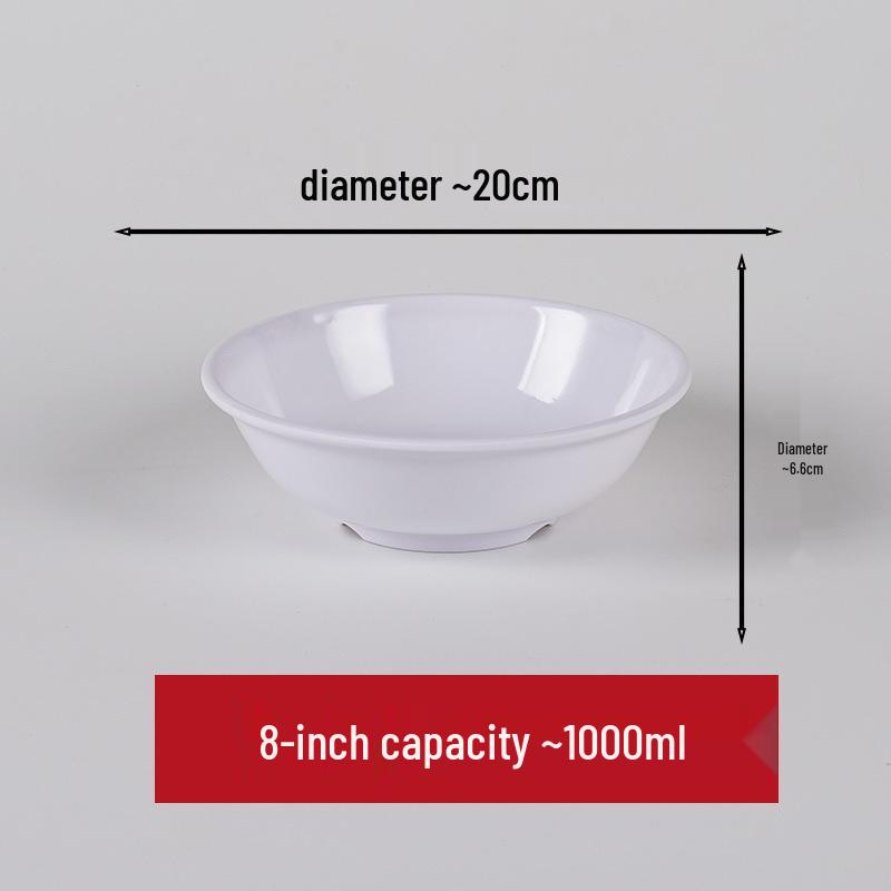 Food Grade White Melamine Soup Bowl - Large Restaurant & Hotel Tableware Imitation Porcelain