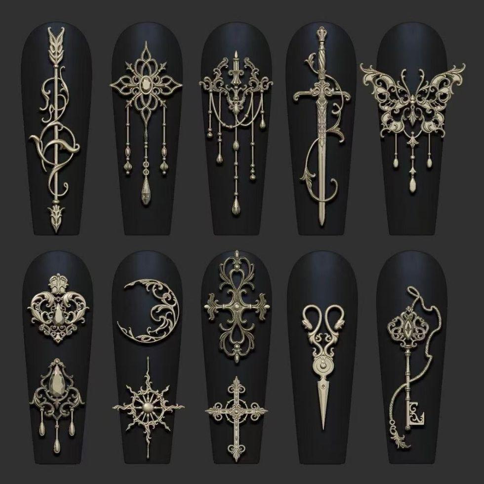European Baroque Silicone Nail Art Mold with Exquisite Floral Design and High Transparency