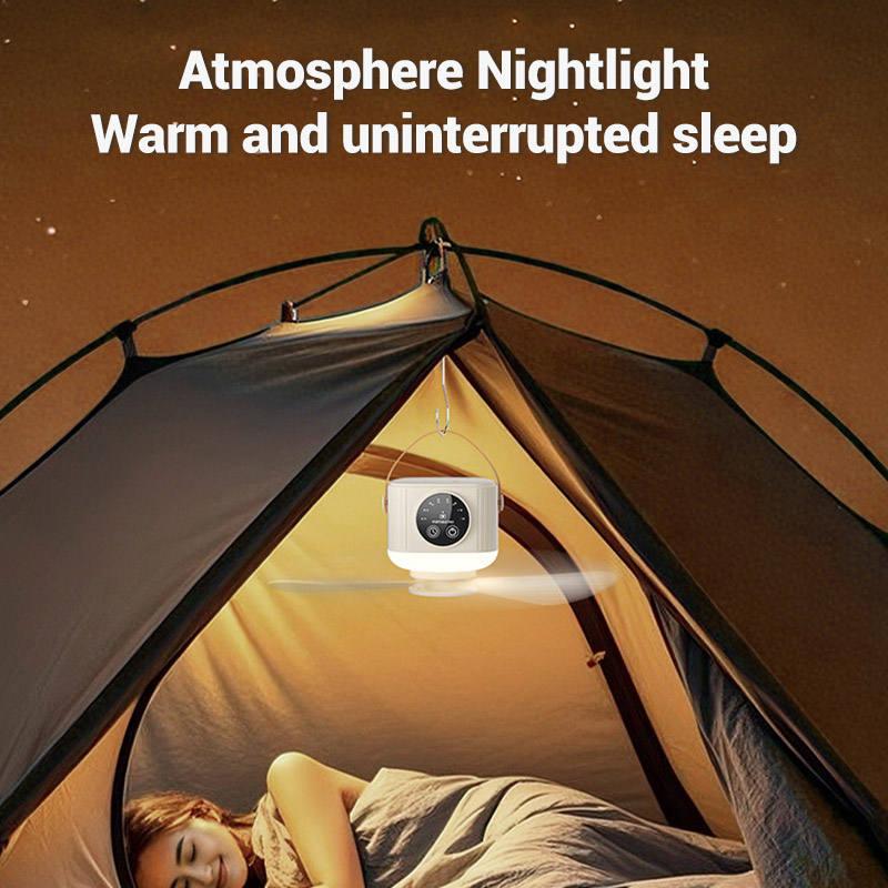 Camping Ceiling Fan with Remote Control Detachable Outdoor Tent Fan USB Rechargeable &Plug-in 4Speeds Timing Hanging Fans Lights