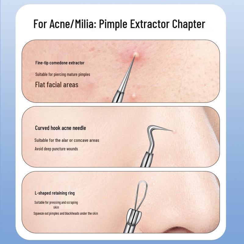 Blackhead & Acne Removal Set: Disposable Pimple Needle & Ultra-Fine Tweezers