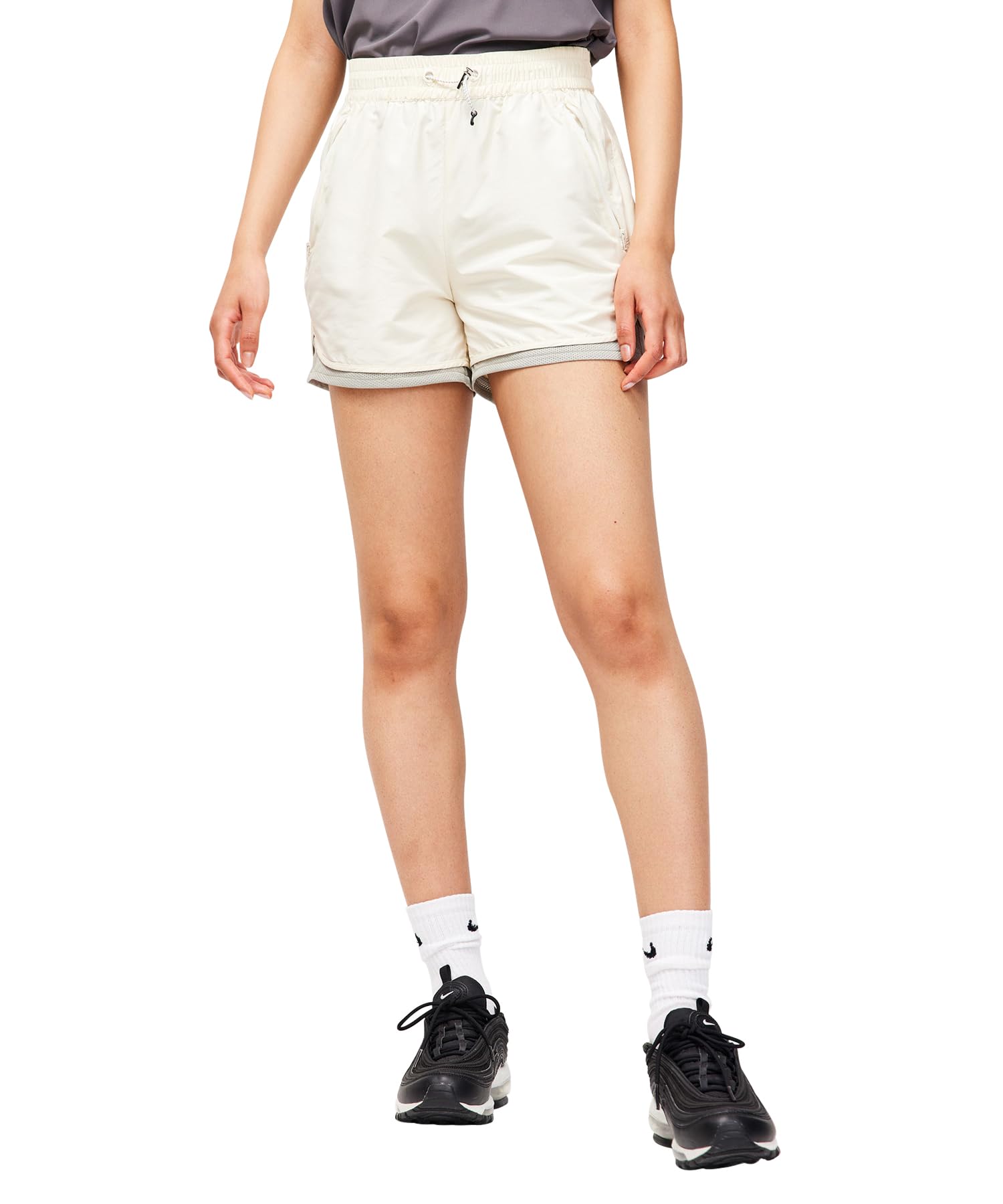 

Шорты для бега Nergy NJS03180 Белые Основные Женские С сетчатыми манжетами (10)