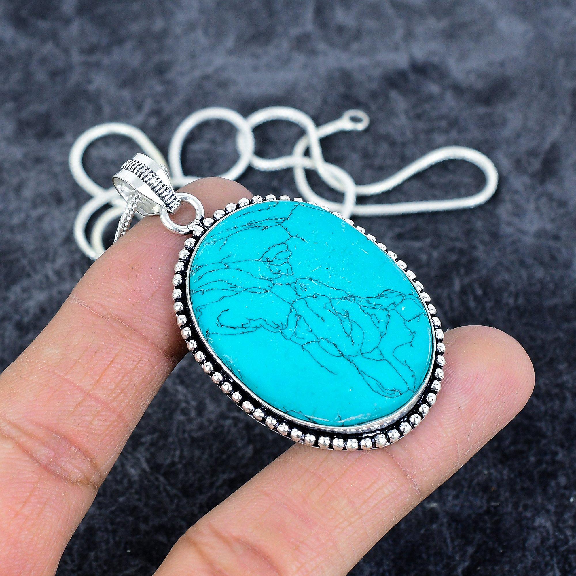 

Santa Rosa Turquoise Gemstone 925 Sterling Silver Jewelry Pendant 2.29 M-2886