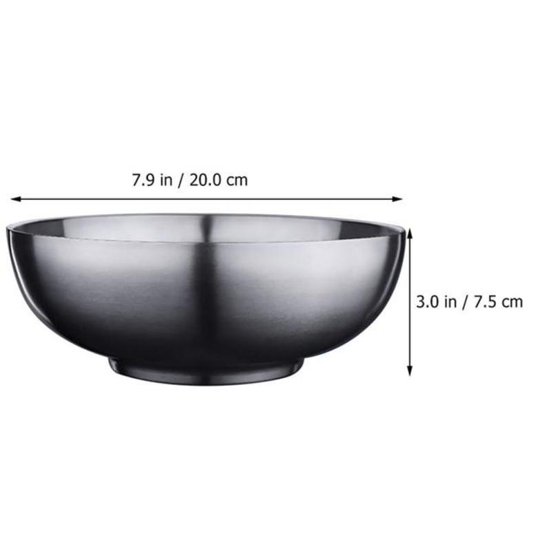 1 Pcs. Stainless Steel Double Layer Insulated Bowl Large Large Soup Bowl Handle Large Soup Bowl 1100ml | Bowls